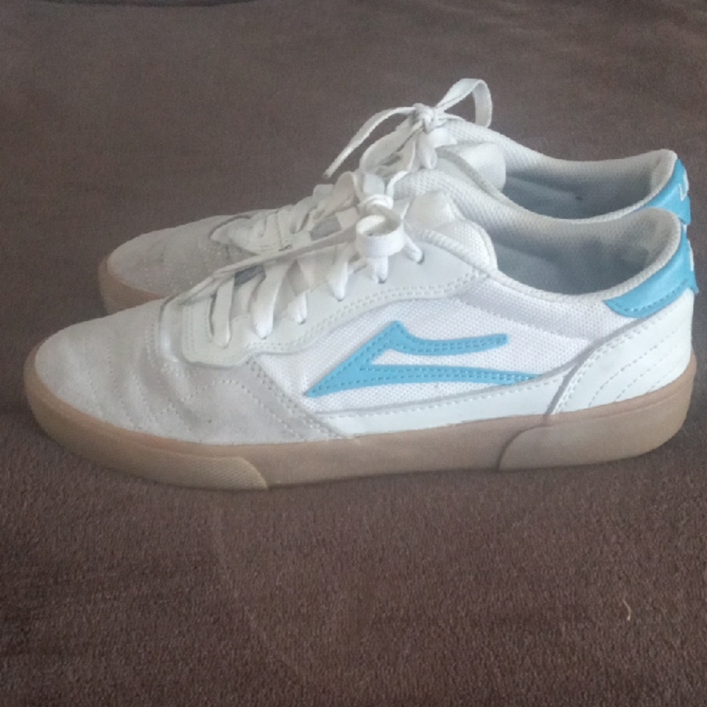 White and Blue Men's Sneakers